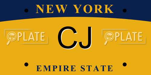 CJ New York License Plate