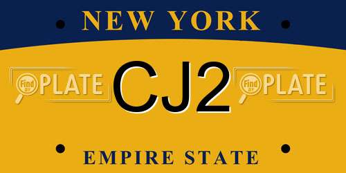 CJ2 New York License Plate