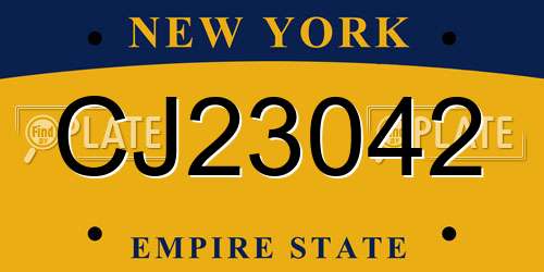 CJ23042 New York License Plate