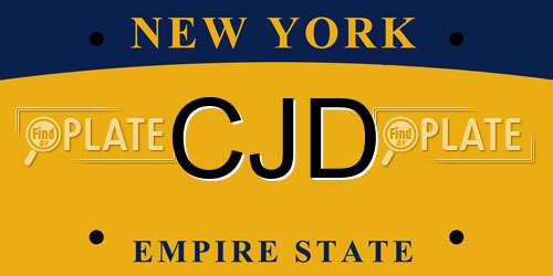 CJD New York License Plate