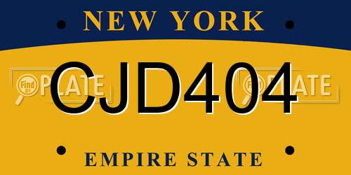 CJD404 New York License Plate