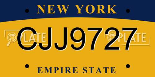CJJ9727 New York License Plate