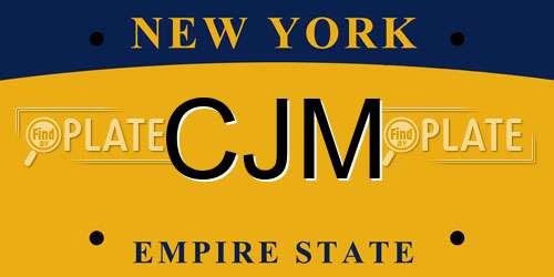 CJM New York License Plate