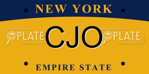 CJO New York License Plate