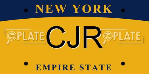 CJR New York License Plate