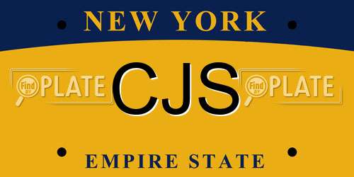 CJS New York License Plate