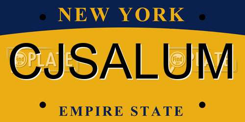 CJSALUM New York License Plate