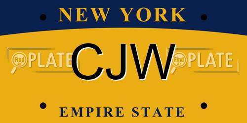 CJW New York License Plate