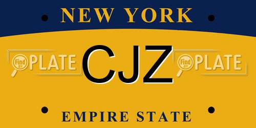 CJZ New York License Plate