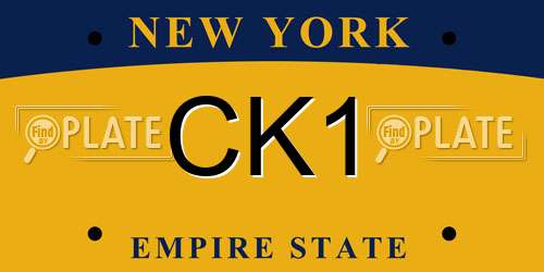 CK1 New York License Plate