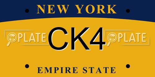 CK4 New York License Plate