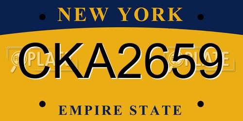 CKA2659 New York License Plate