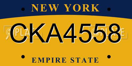 CKA4558 New York License Plate