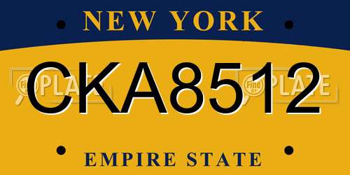 CKA8512 New York License Plate