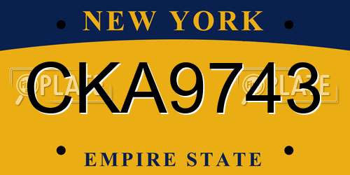 CKA9743 New York License Plate
