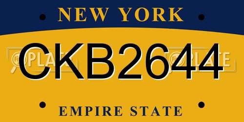 CKB2644 New York License Plate