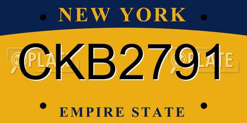 CKB2791 New York License Plate