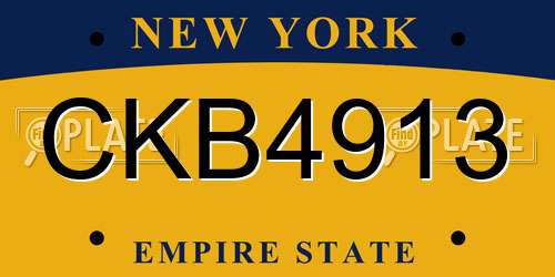 CKB4913 New York License Plate