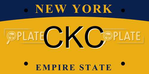 CKC New York License Plate