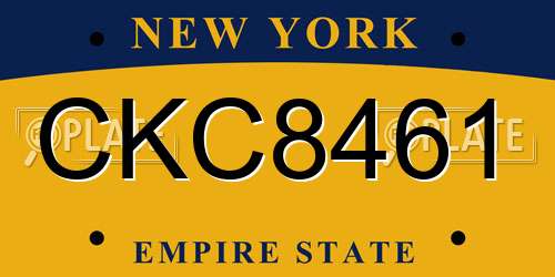 CKC8461 New York License Plate