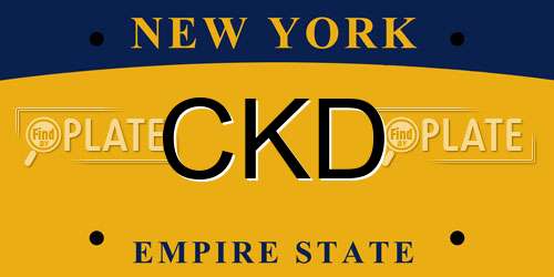 CKD New York License Plate