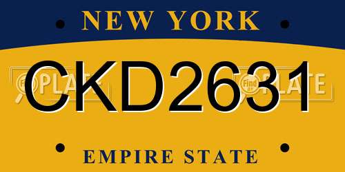 CKD2631 New York License Plate