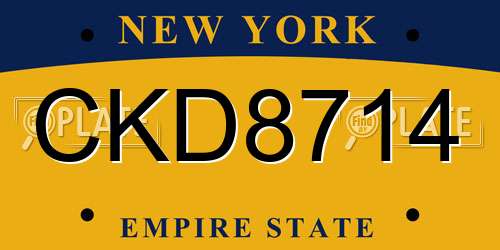CKD8714 New York License Plate