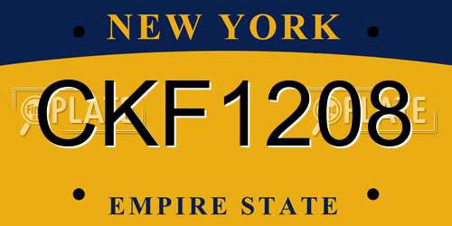 CKF1208 New York License Plate