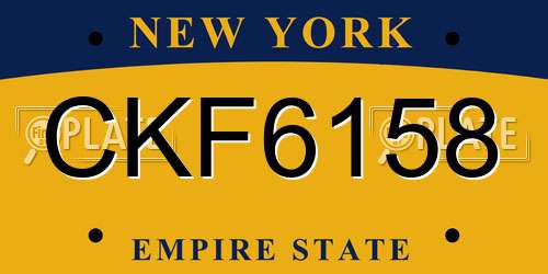 CKF6158 New York License Plate