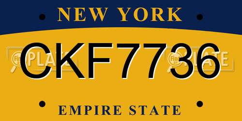 CKF7736 New York License Plate