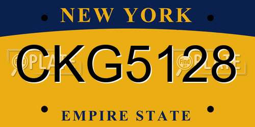 CKG5128 New York License Plate
