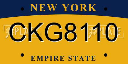 CKG8110 New York License Plate