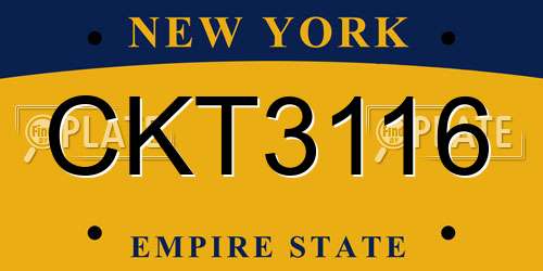 CKT3116 New York License Plate