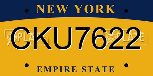 CKU7622 New York License Plate