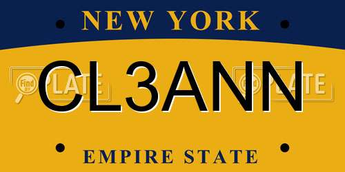 CL3ANN New York License Plate