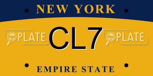 CL7 New York License Plate