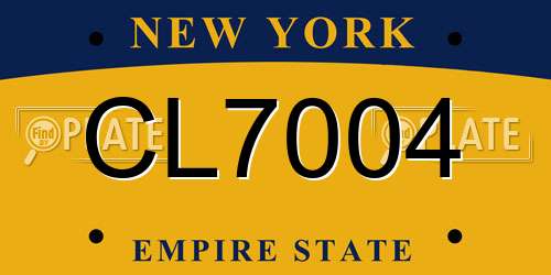 CL7004 New York License Plate