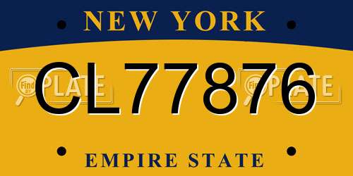 CL77876 New York License Plate