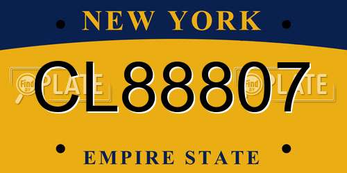 CL88807 New York License Plate