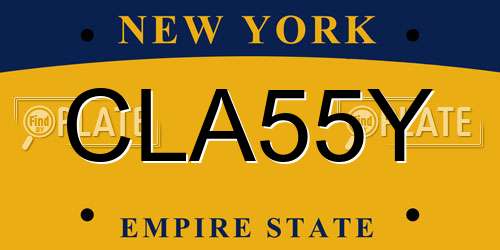 CLA55Y New York License Plate