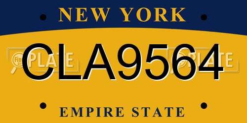 CLA9564 New York License Plate
