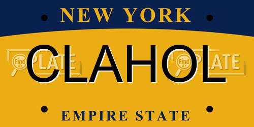 CLAHOL New York License Plate