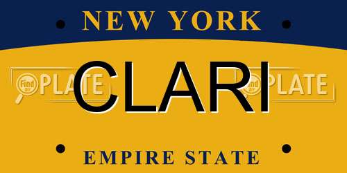 CLARI New York License Plate