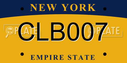 CLB007 New York License Plate