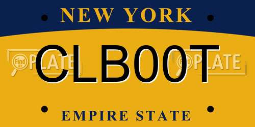 CLB00T New York License Plate