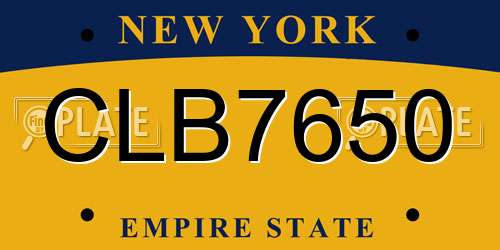 CLB7650 New York License Plate