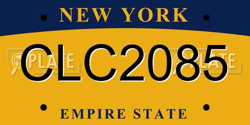 CLC2085 New York License Plate