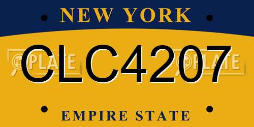 CLC4207 New York License Plate