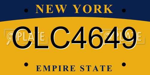 CLC4649 New York License Plate