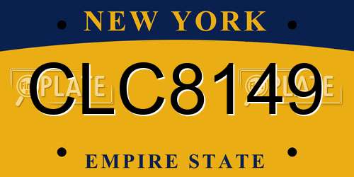 CLC8149 New York License Plate